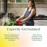 MegaFood MegaFlora probiótico cepas bacterianas clave para apoyar la digestión y la inmunidad.