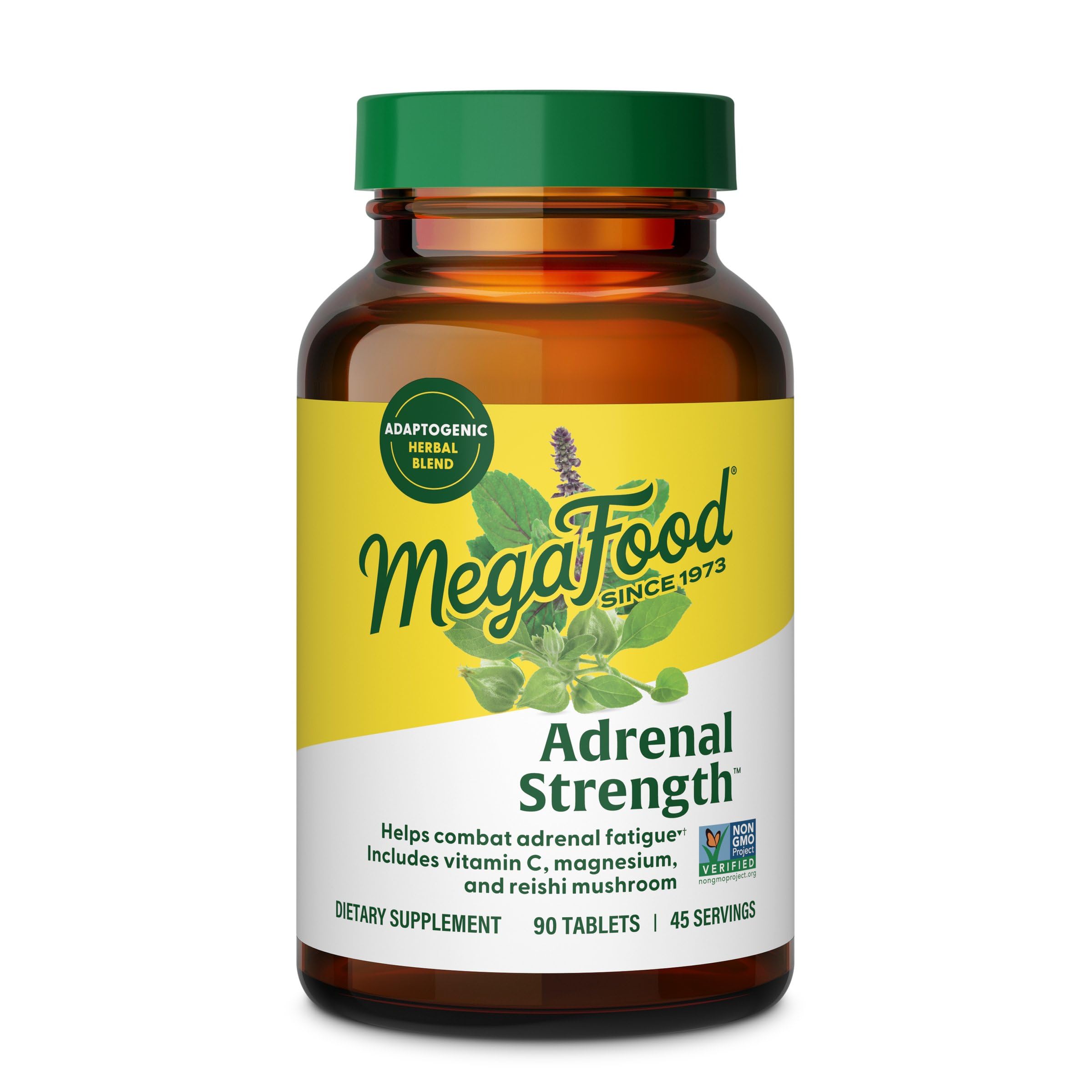 MegaFood Adrenal Strength con ashwagandha para apoyo diario.