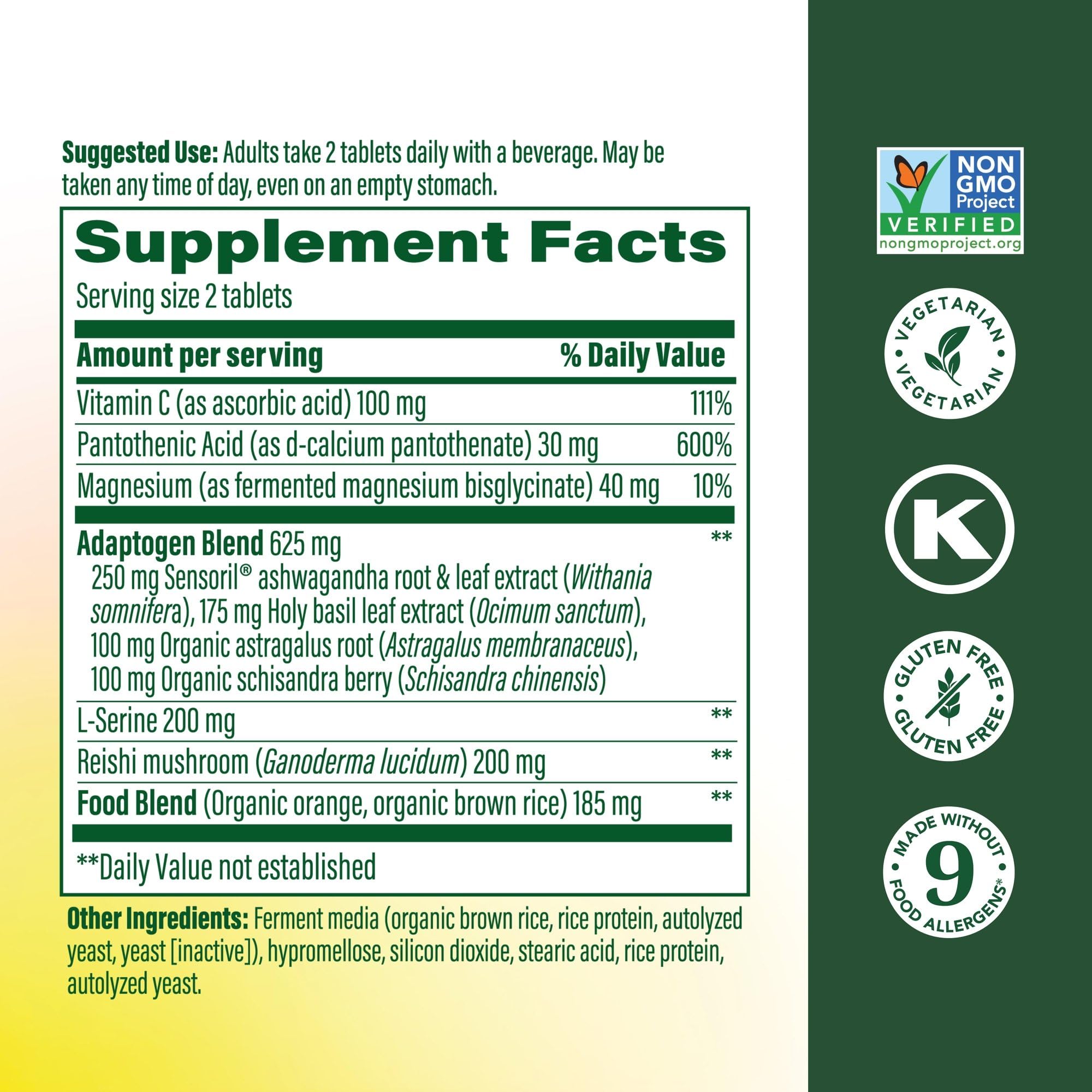 MegaFood Adrenal Strength: envase abierto con cápsulas para consumo rápido con agua.