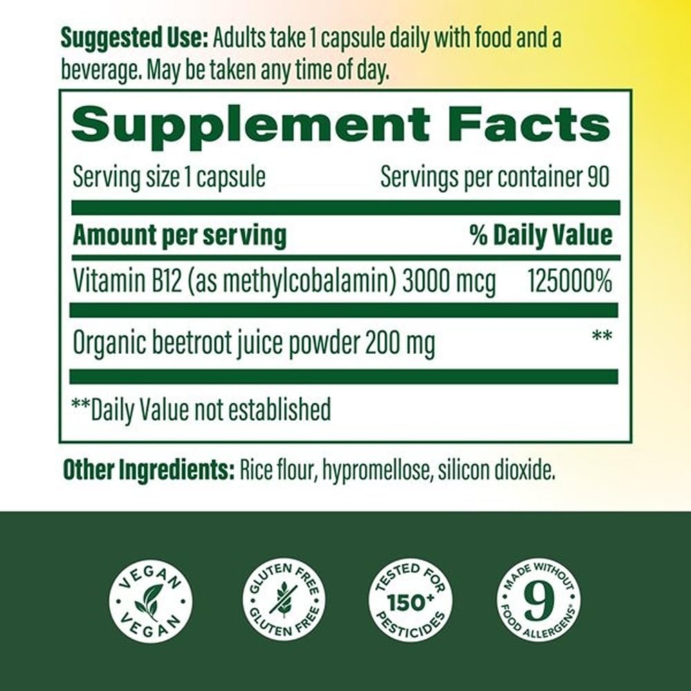 Cápsula MegaFood B12 para metabolismo energético diario