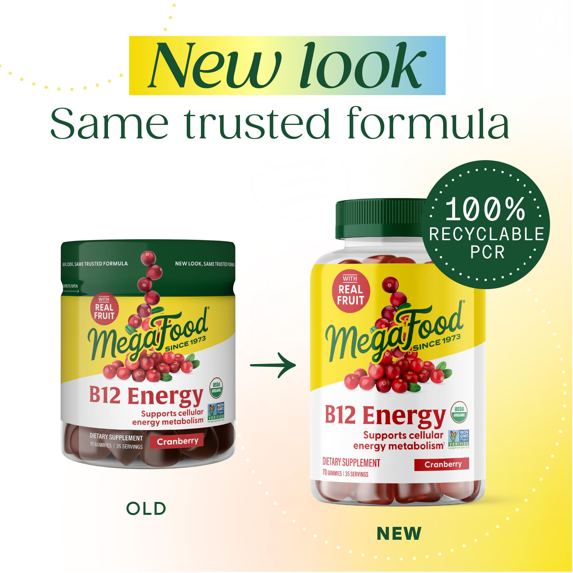 Gomitas rojas de MegaFood B12 Energy Gummies en primer plano destacan su textura.