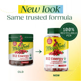 Gomitas rojas de MegaFood B12 Energy Gummies en primer plano destacan su textura.