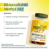 MegaFood B12 Gummies gominolas en primer plano para consumo diario