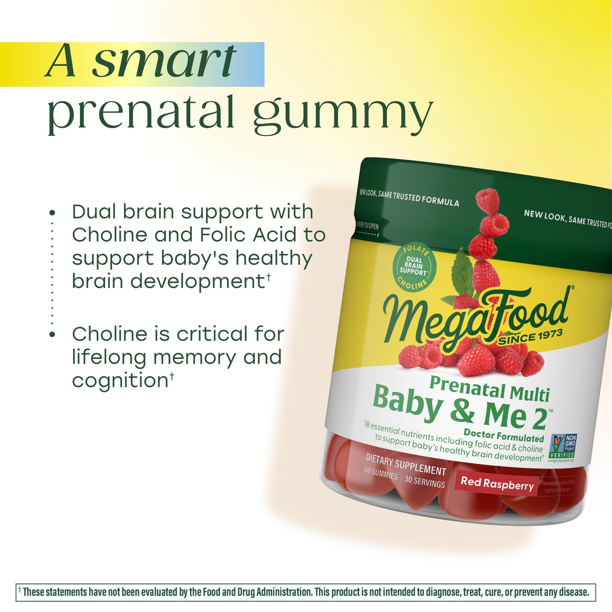Gomitas MegaFood Baby Me 2, frambuesa real, ingredientes clave visibles