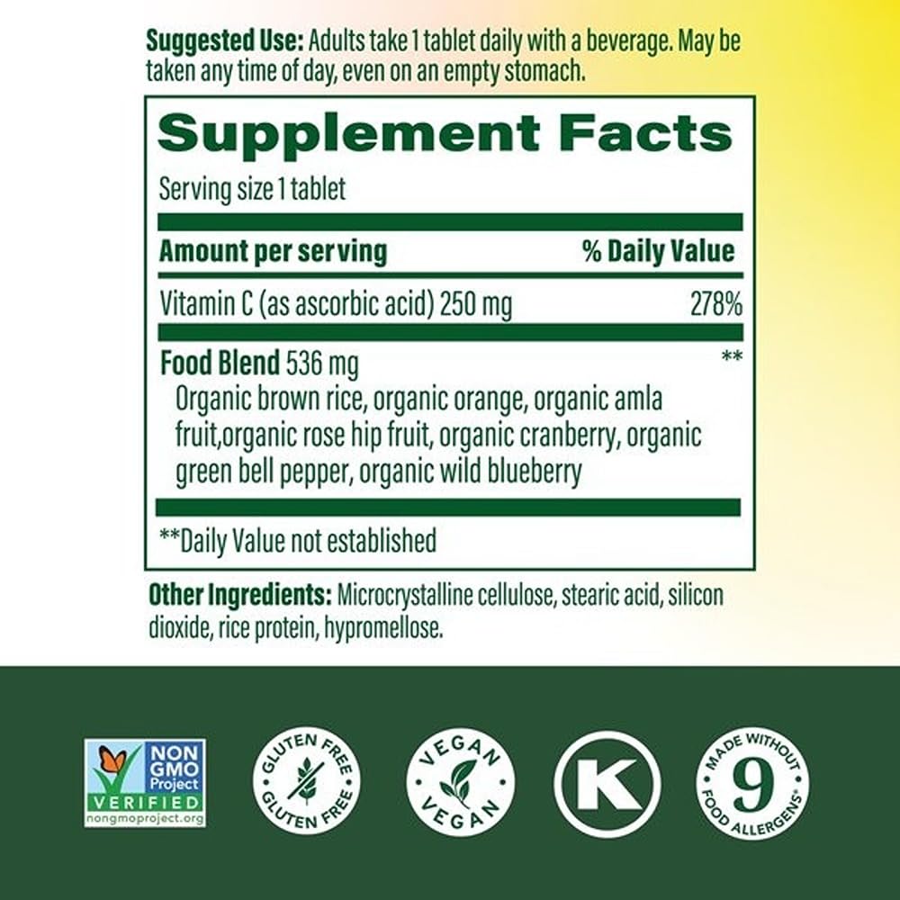 MegaFood Complex C: ingredientes reales, nutrientes de alimentos en cada porción.