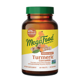 MegaFood Curcuma: cápsulas en botella para apoyo antioxidante diario y energía sostenida.