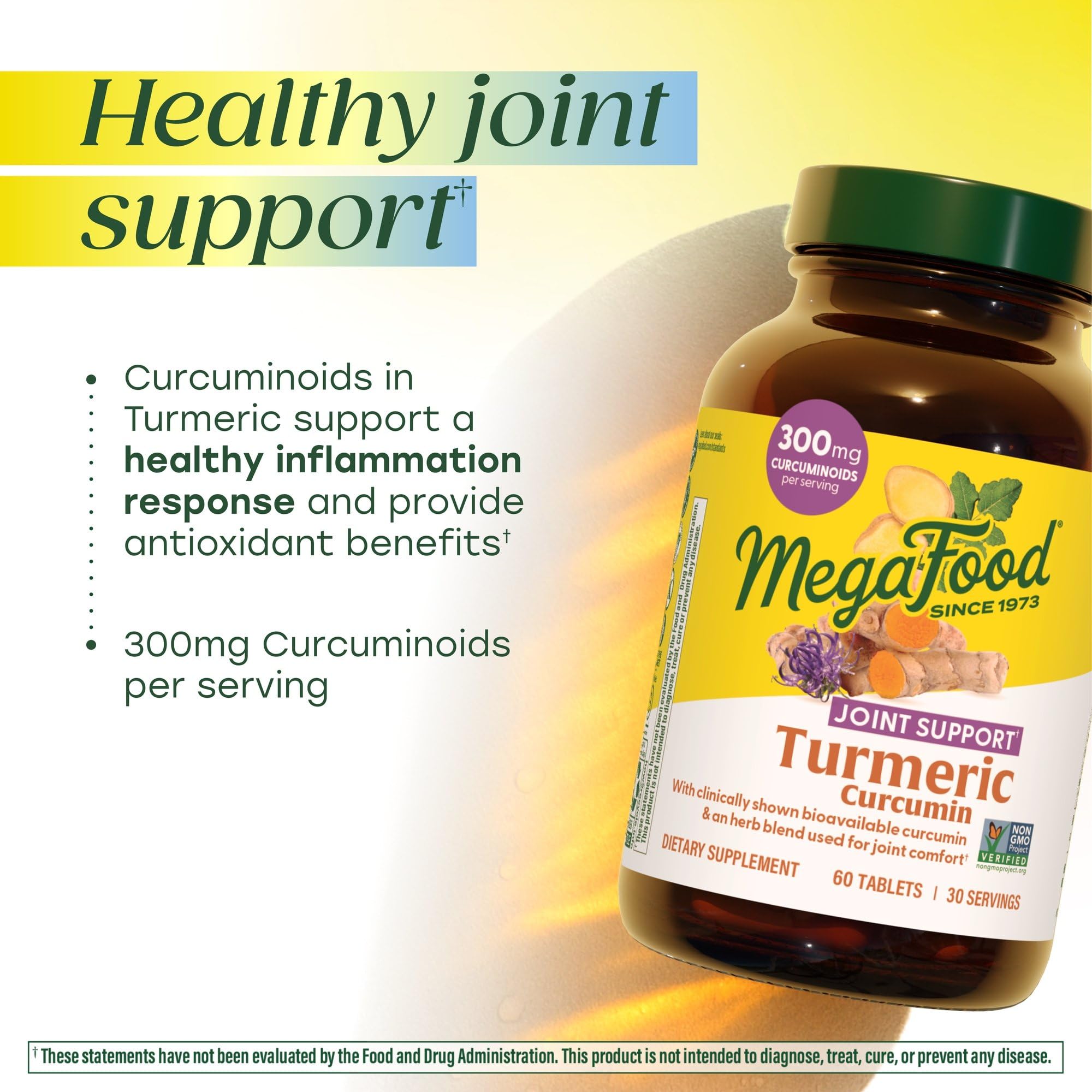 MegaFood curcumina polvo de cúrcuma y curcuminoides en primer plano
