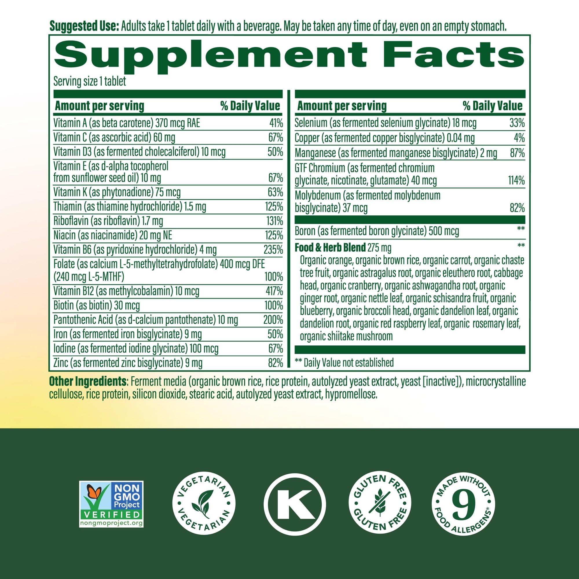 MegaFood Energía y metabolismo con vitaminas B para apoyo diario.