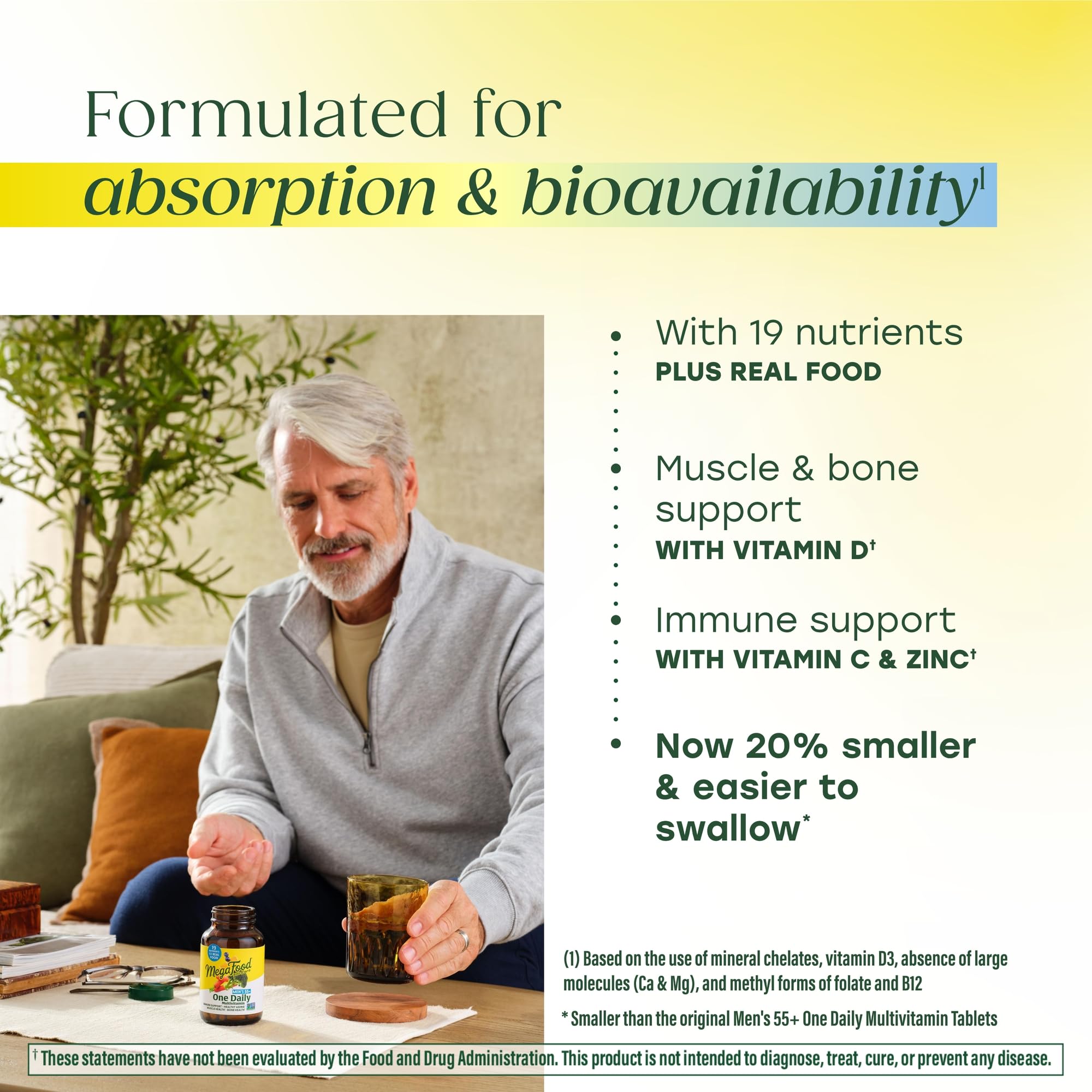 Etiqueta nutricional destacando vitaminas clave para vegetariano MegaFood.
