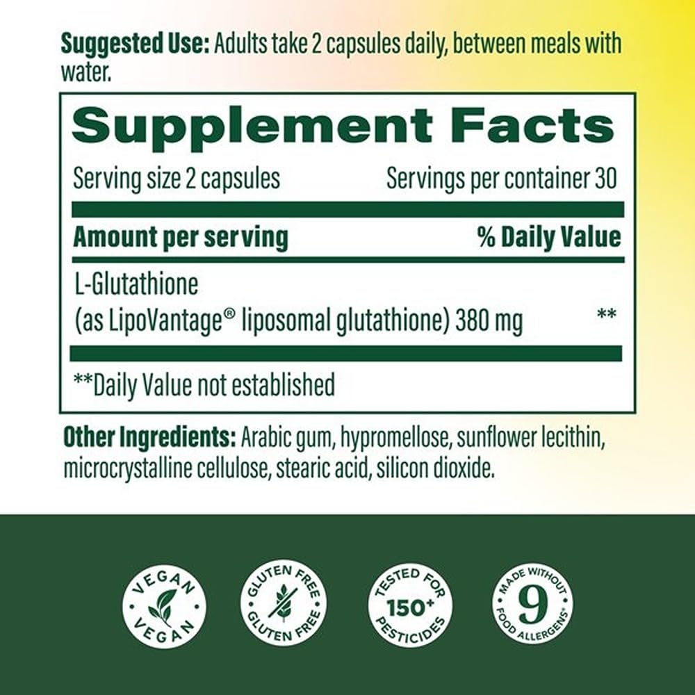 MegaFood Glutatión liposomal cápsulas, fácil absorción diaria