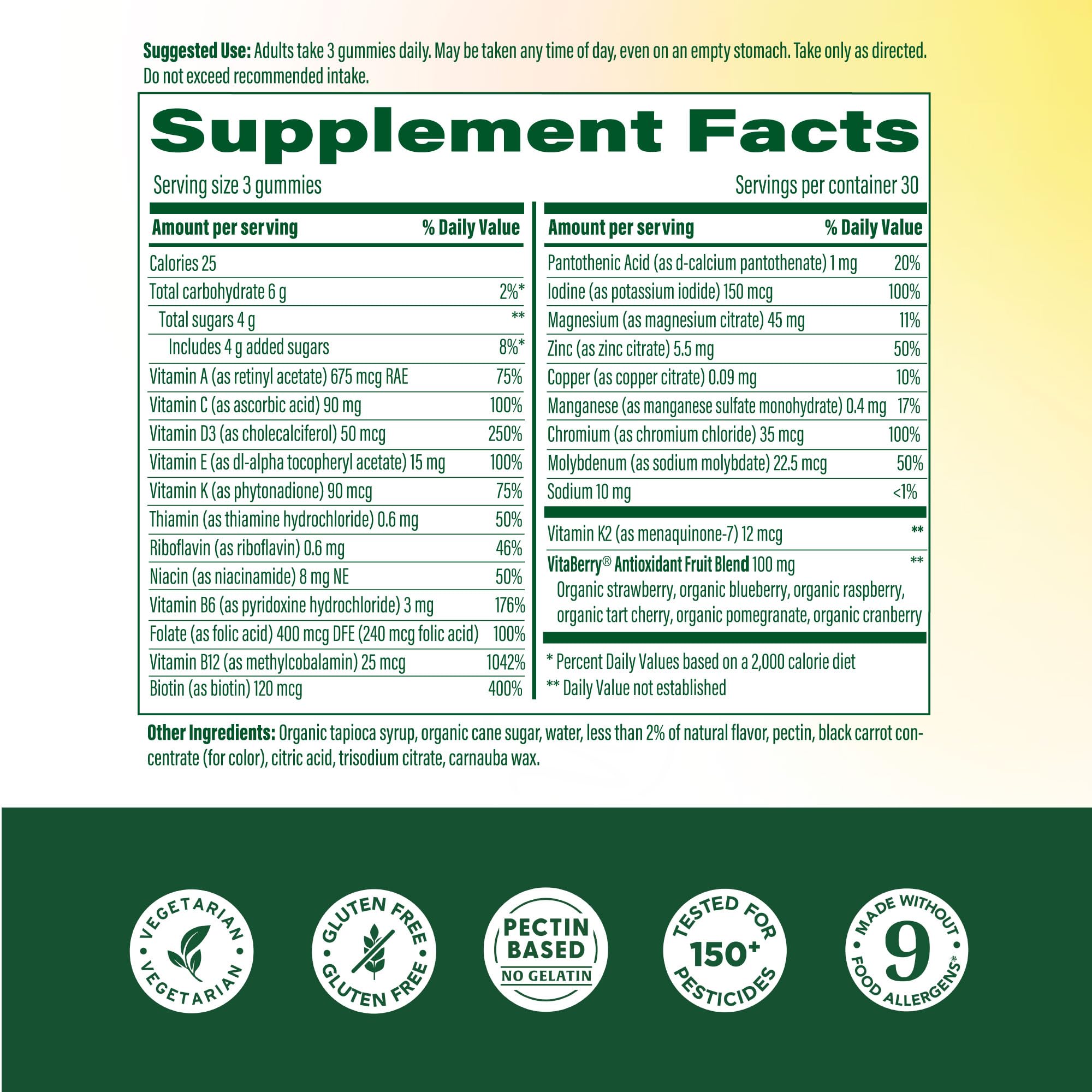 MegaFood gomitas de multivitaminas fresa para energía diaria con sabor natural