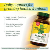 MegaFood Kids B Complex tableta con B12 y B6 para neurotransmisores