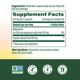 MegaFood magnesio glicinato 500 mg, envase visible y dosis diaria sugerida.