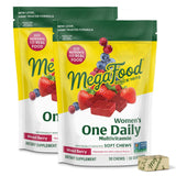 MegaFood Mujer multivitaminas dia masticable sabor mezcla frutos rojos para energía diaria