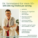 Cerebro enfocado con MegaFood Multivitamínico Avanzado para Hombres 55+.