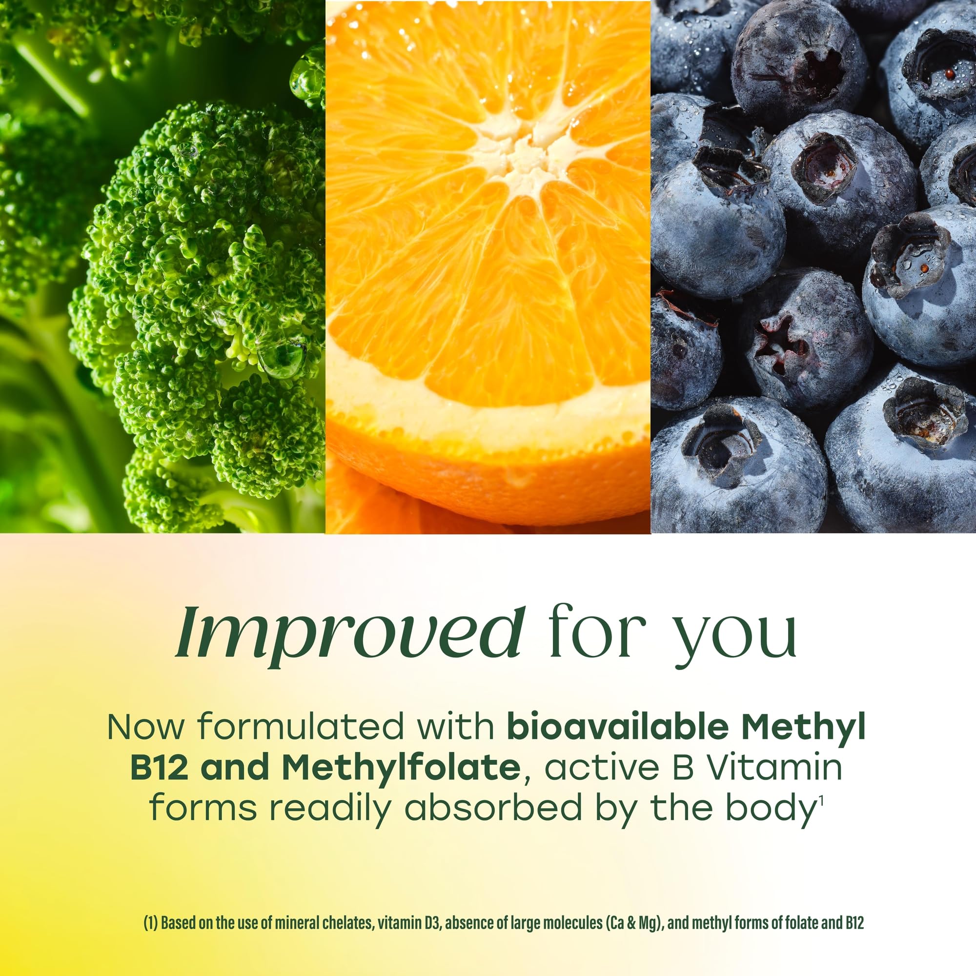 MegaFood Multivitamin comprimidos, formato fácil de tragar.