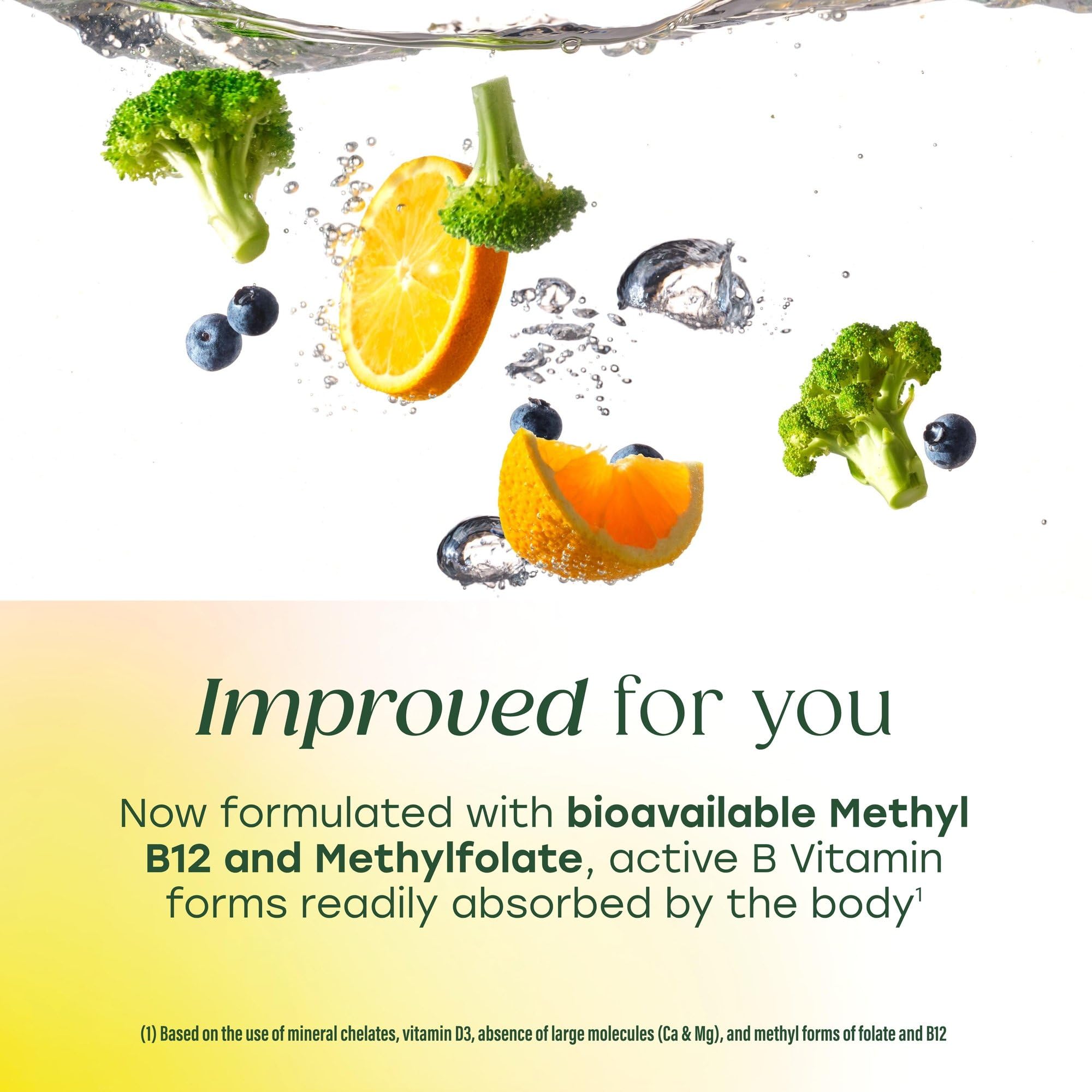 Detalle de certificaciones MegaFood: vegetariano, libre de OGM y kosher.