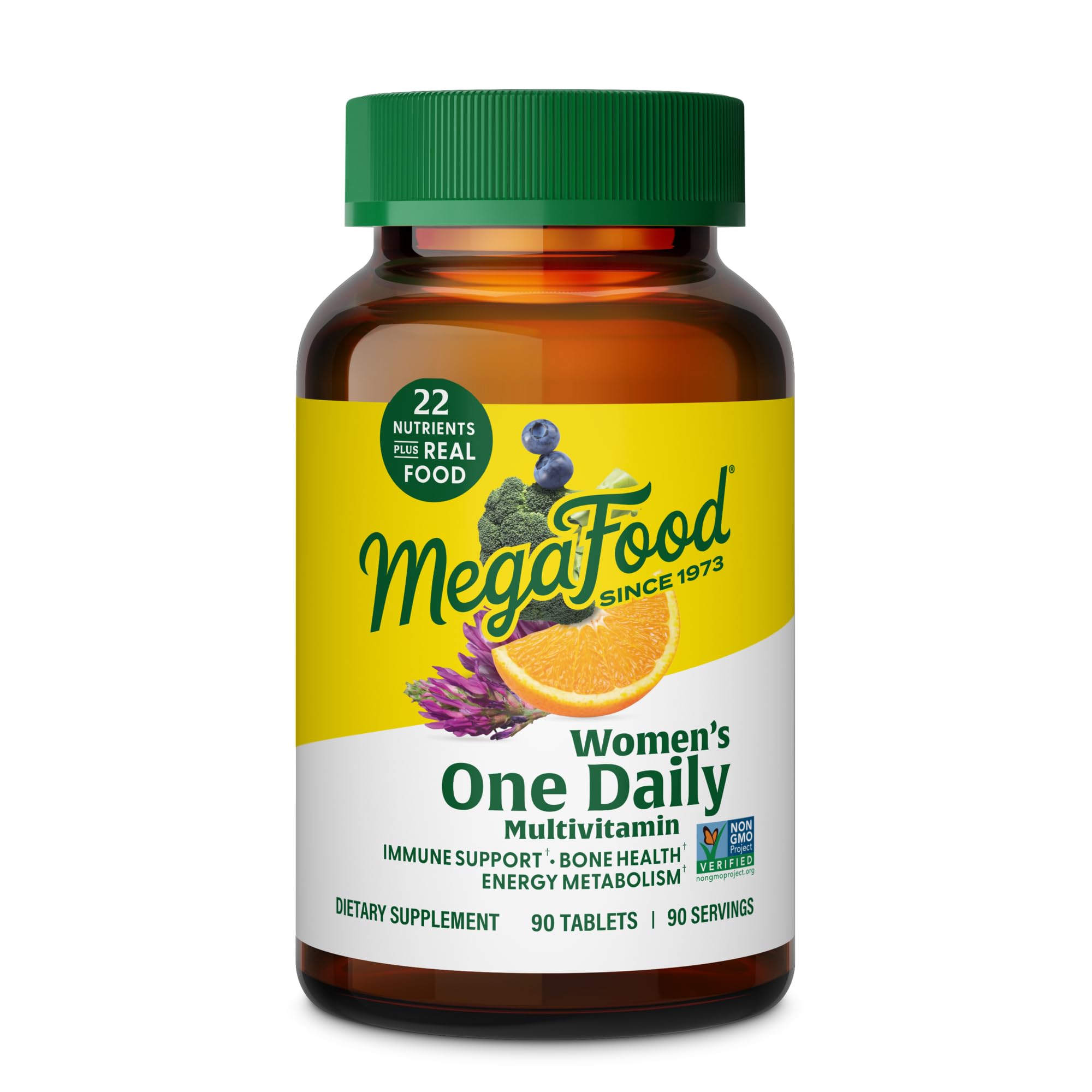 MegaFood Multivitamínico para Mujeres diario, frasco, apoyo de energía y bienestar.
