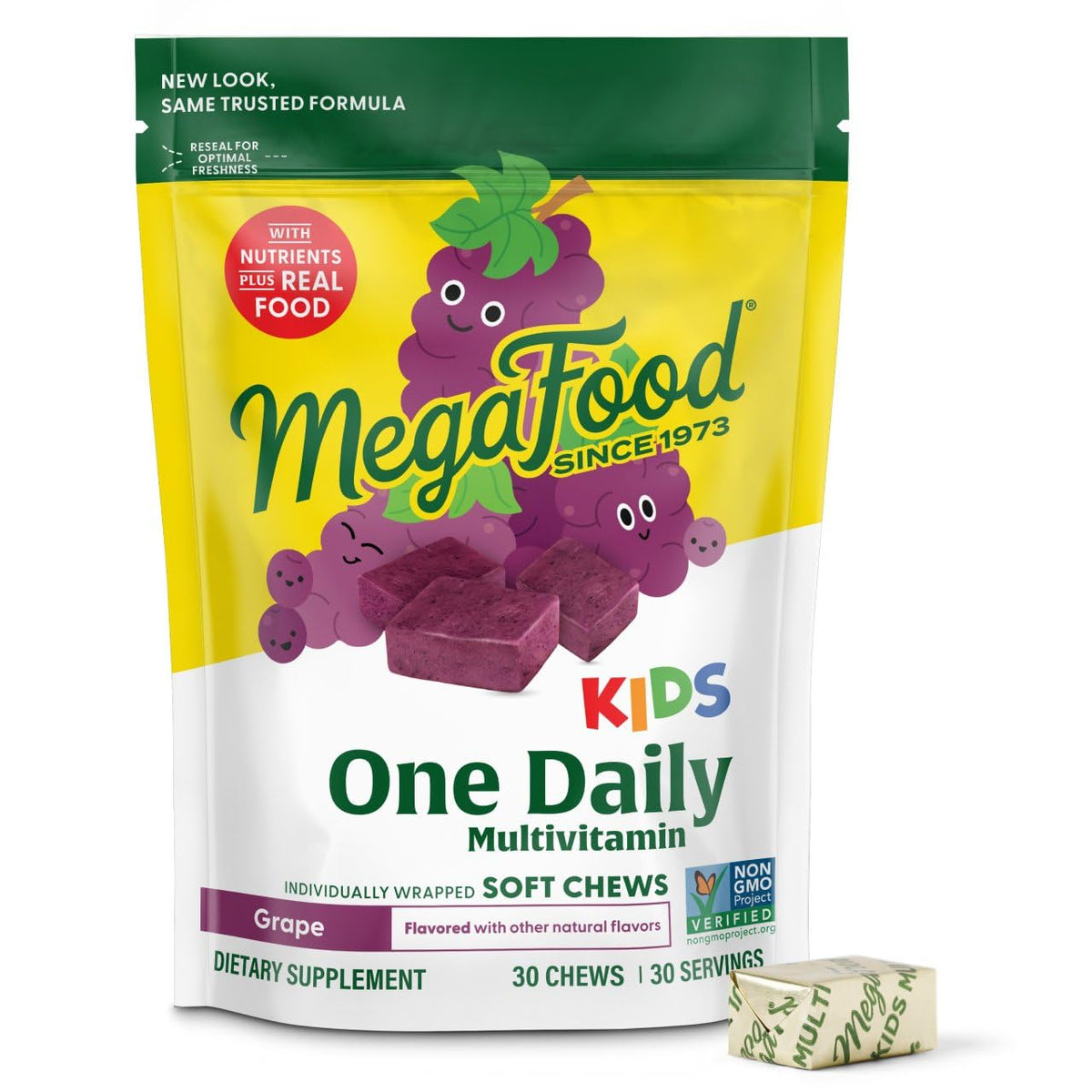 MegaFood Kids One Daily en botella, masticables fáciles de tomar