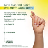 MegaFood Kids One Daily: toma una tableta con bebida en cualquier hora del día.