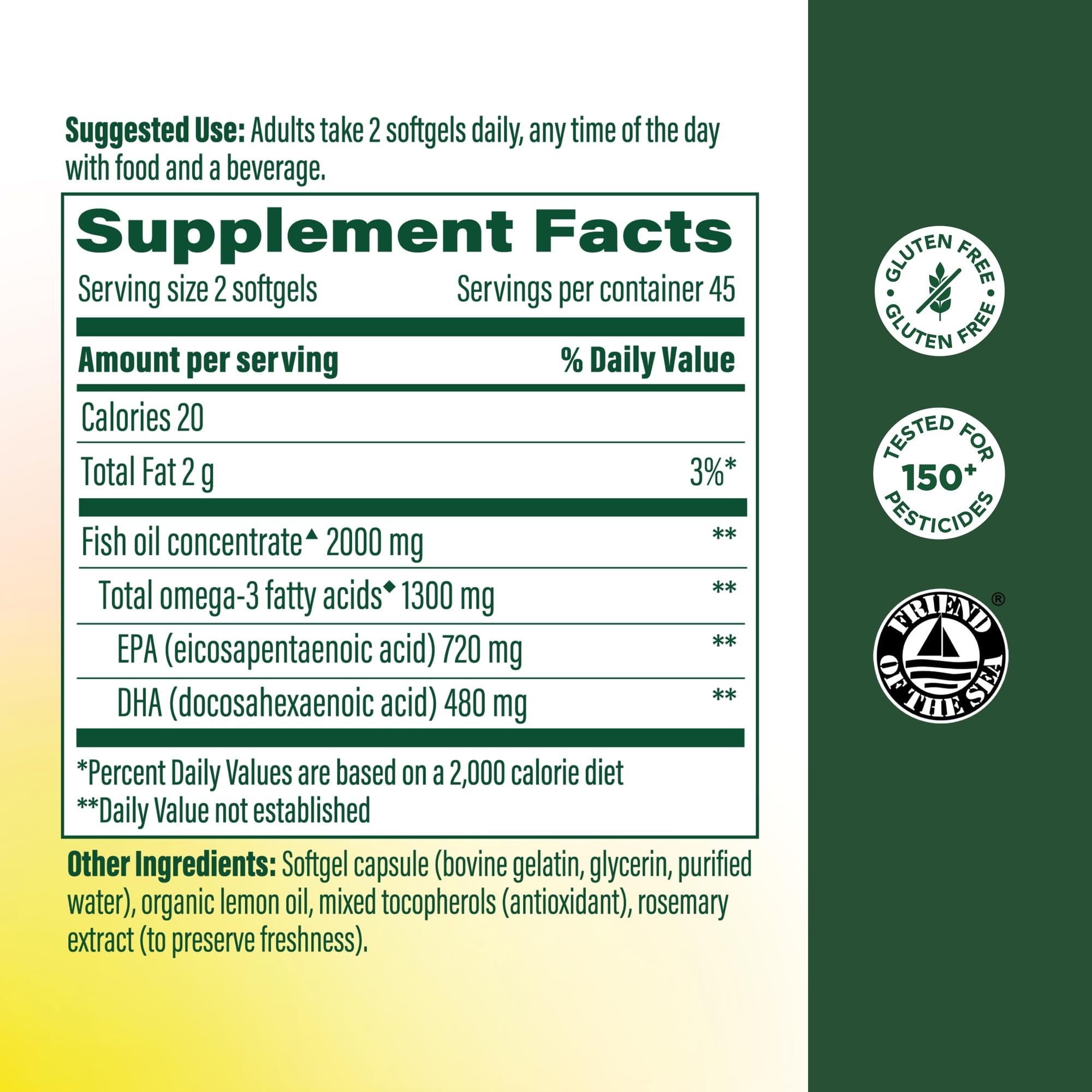 Cápsulas blandas MegaFood Omega 3, dosis diaria fácil y agradable.