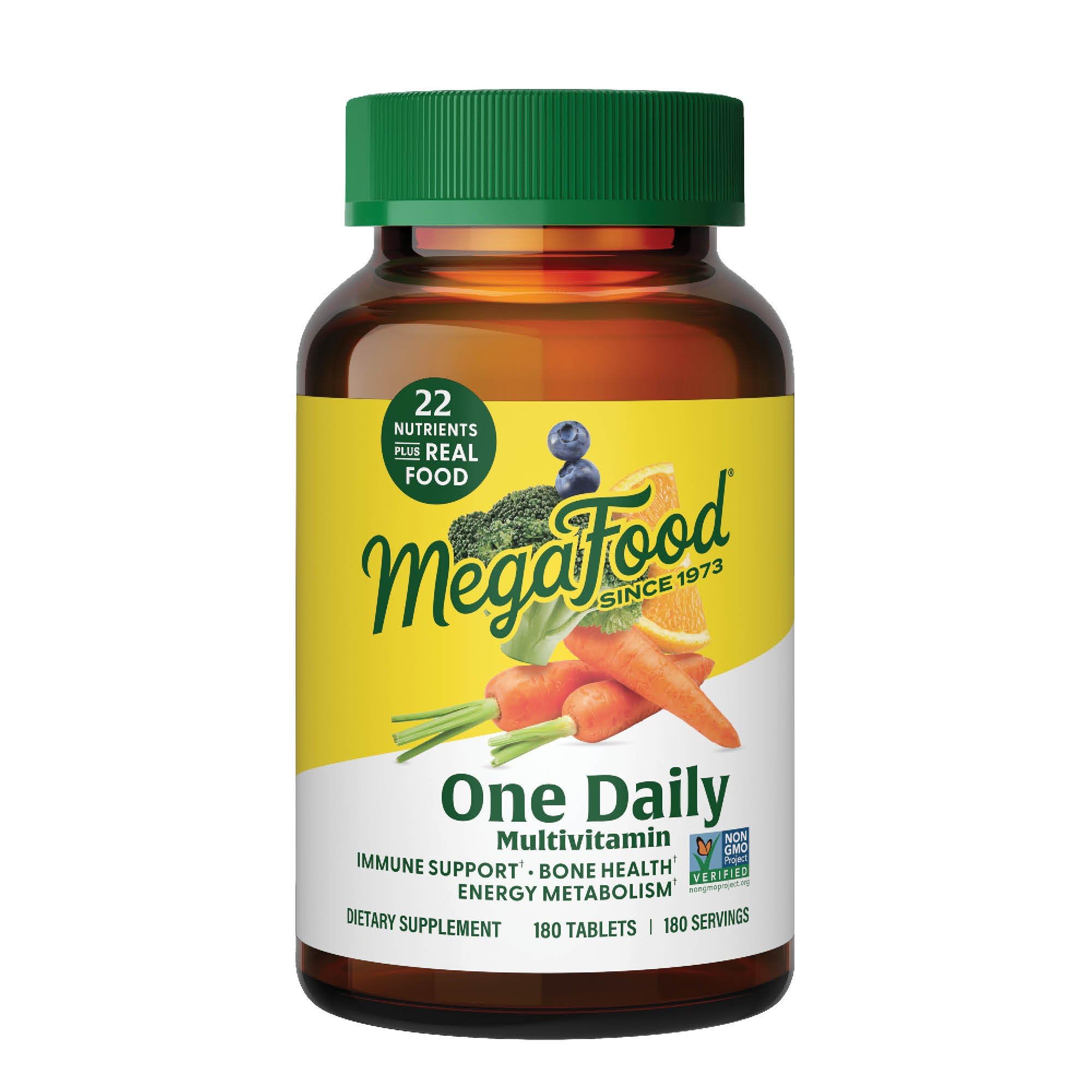 MegaFood One Daily botella con mezcla de comida real para uso diario