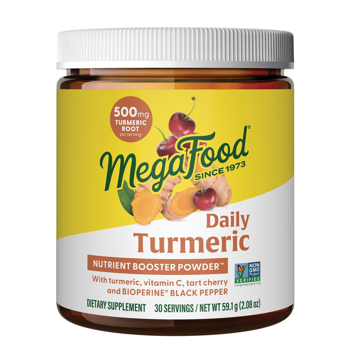 MegaFood polvo de cúrcuma diario listo para batidos y energía sostenida