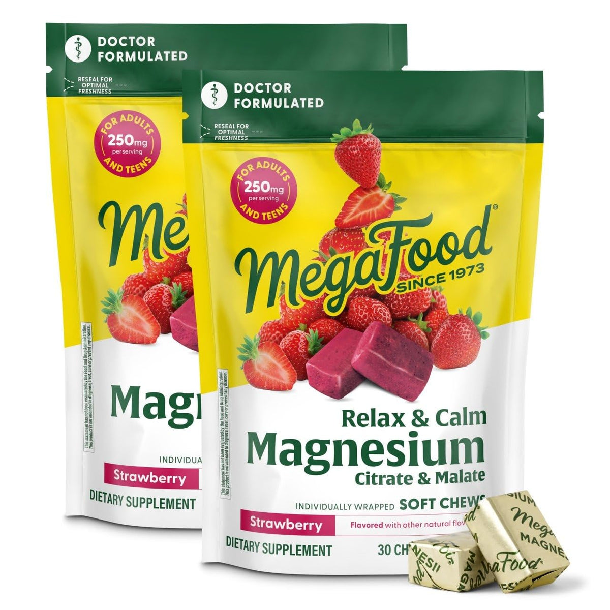 MegaFood Relax + Calm, bote, promueve calma diaria.