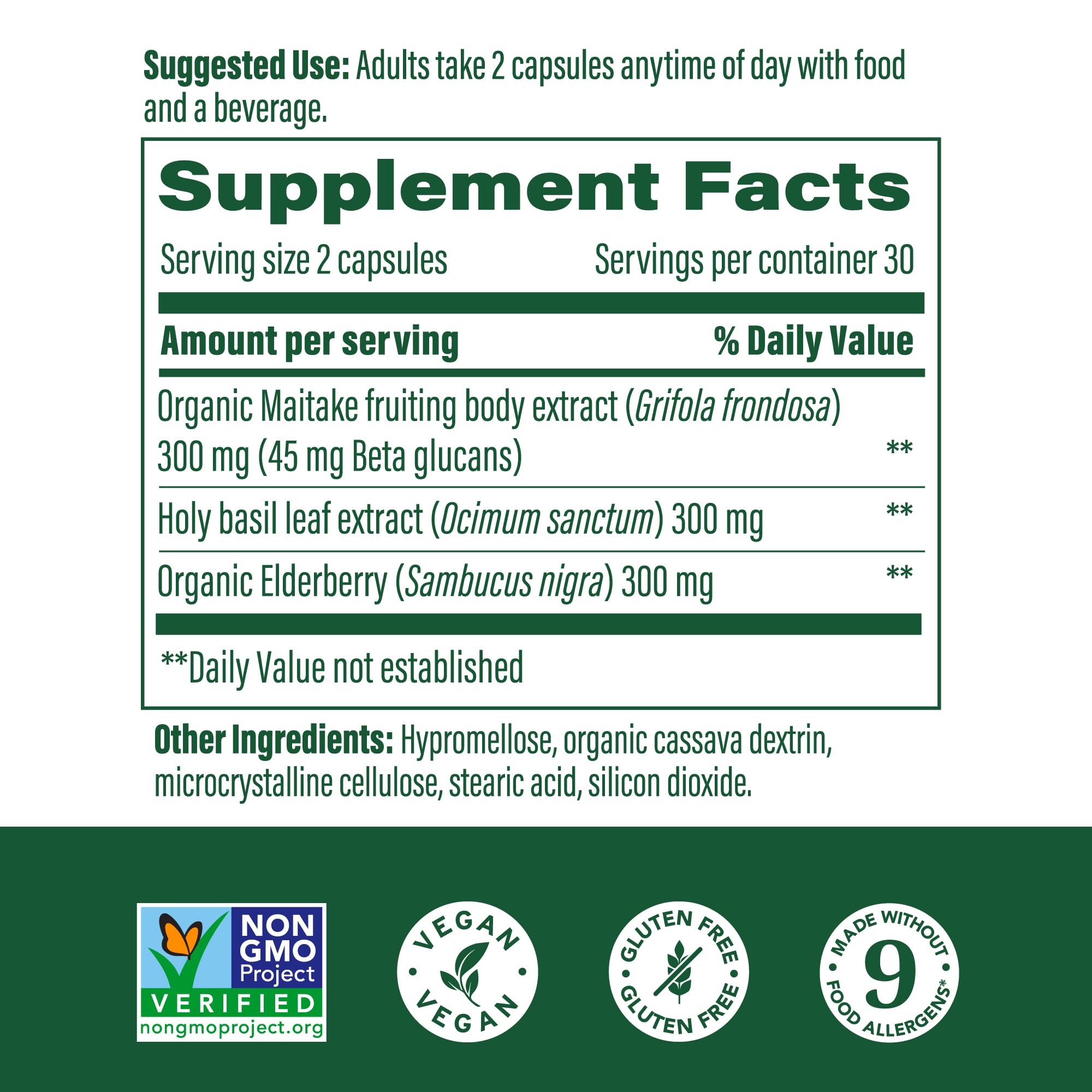 MegaFood maitake cápsulas: apoyo inmunológico natural gracias al hongo maitake.