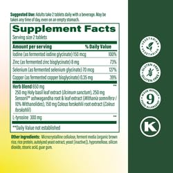 MegaFood Thyroid Strength frente-botella para fácil acceso diario