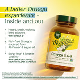 MegaFood Omega 3-6-9, cápsulas recubiertas con limón para menos olor.