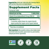 MegaFood Vitamina D3 2000IU - etiqueta: información clara sobre origen y uso.