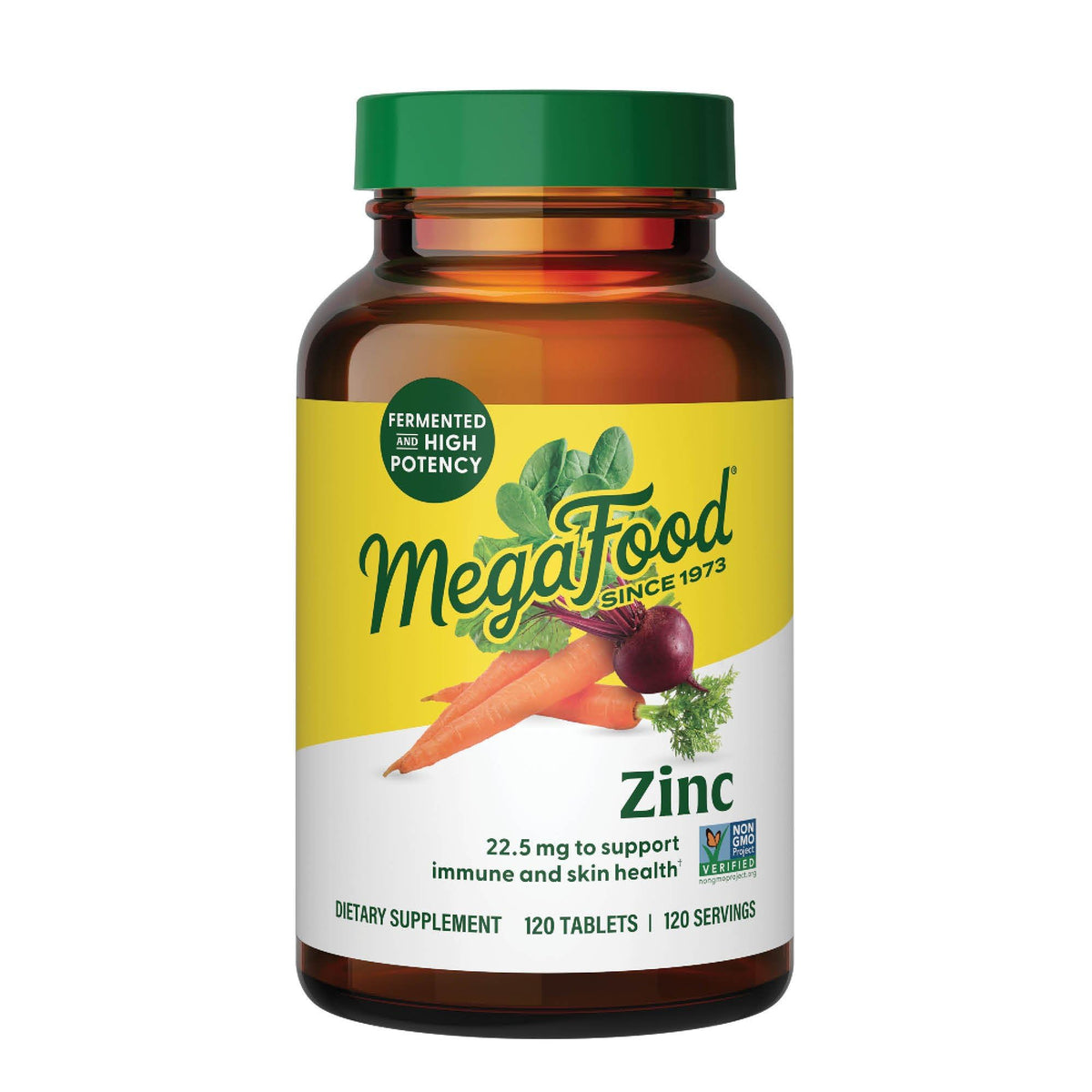 MegaFood Zinc, tabletas en frasco, apoyo diario al sistema inmune