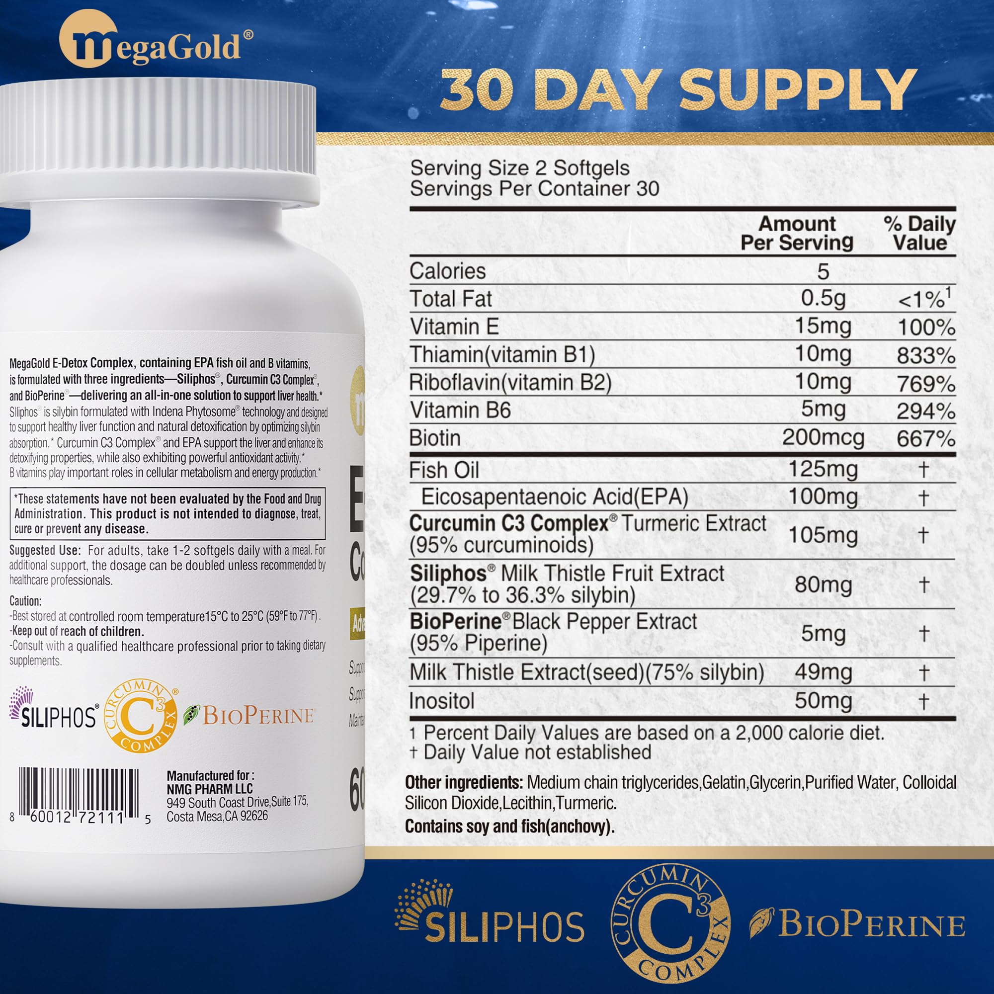 MegaGold vitamina B6 y biotina: apoyo al metabolismo y energía.