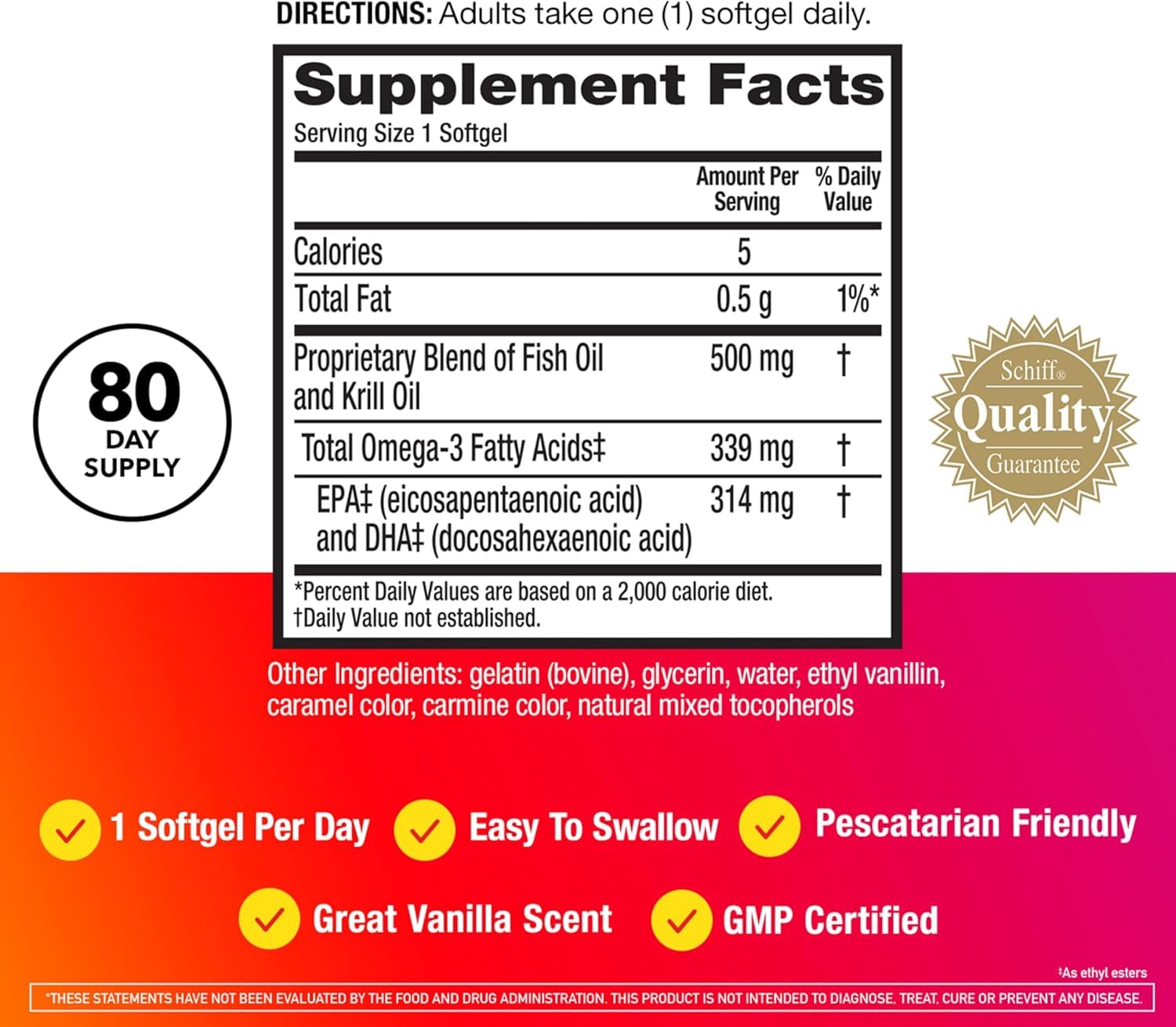 Megared Advanced 4in1: etiqueta detallada con dosis diaria y beneficios.