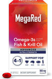 MegaRed Avanzado 4en1 cápsulas blandas, apoyo a la salud cardíaca y al bienestar diario.