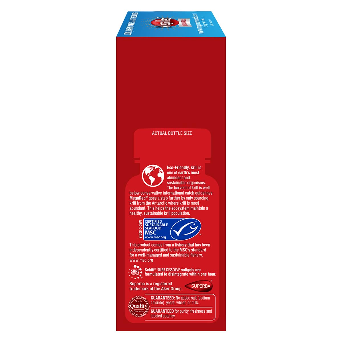 MegaRed cápsulas de krill, absorción celular mejorada para uso diario.