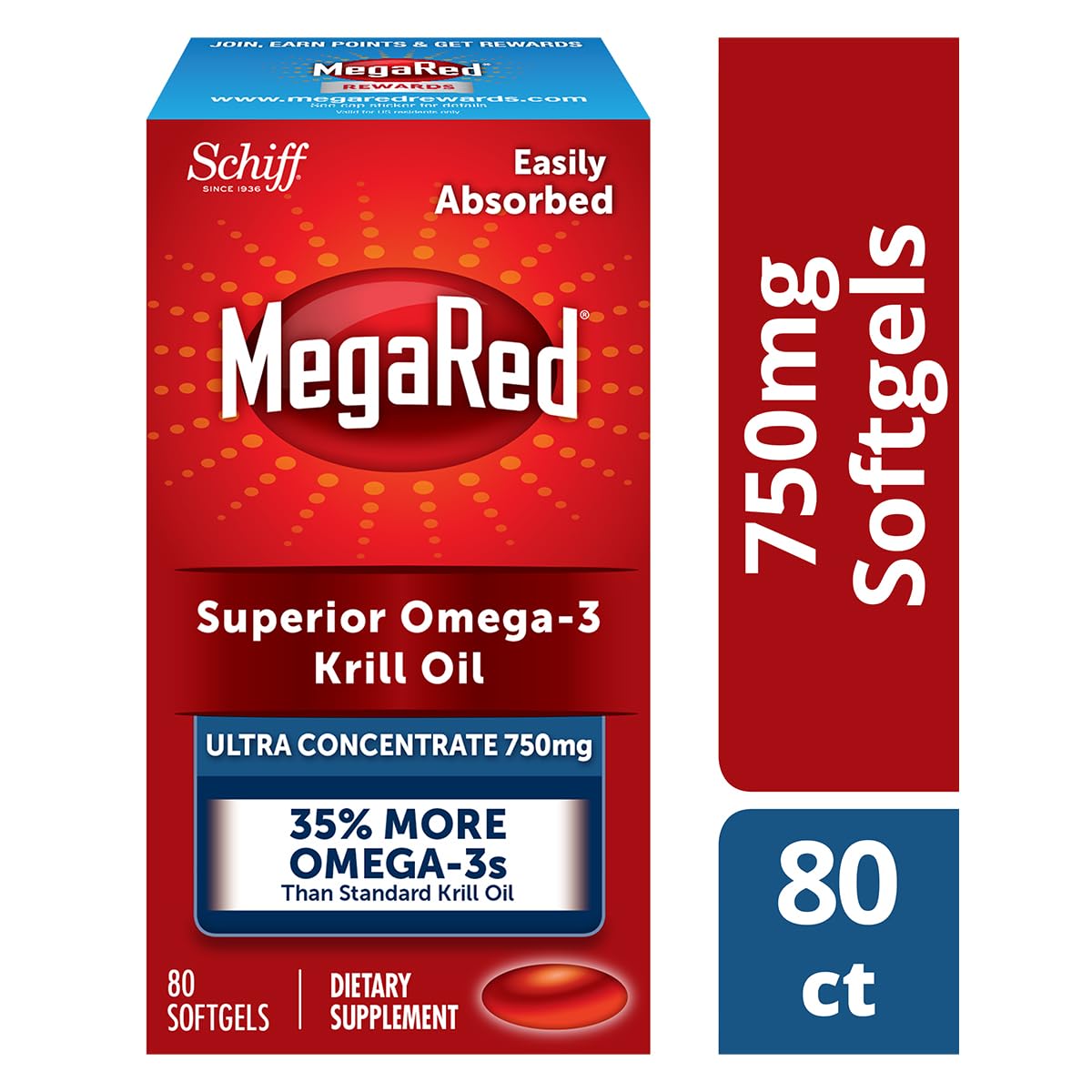 Etiqueta de MegaRed Ultra Concentrate con astaxantina para color y estabilidad.