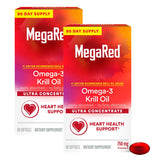 MegaRed Ultra Concentrate: cápsulas omega-3 en botella para uso diario y apoyo a hábitos saludables.