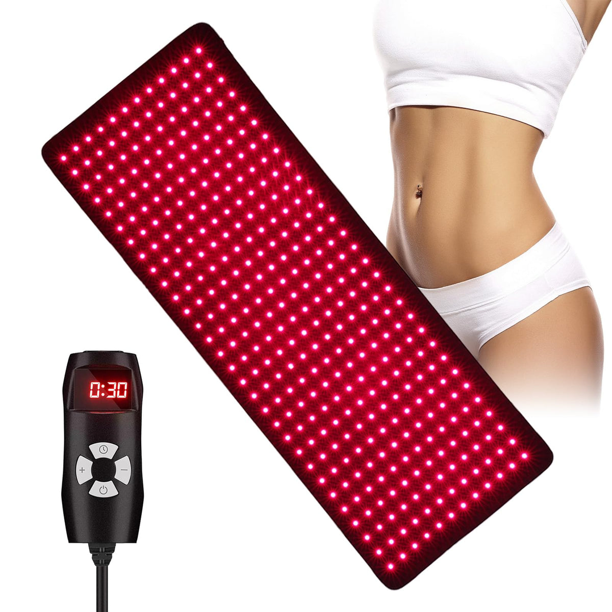 MEGELIN banda de terapia de luz roja 660nm para alivio muscular y confort diario.