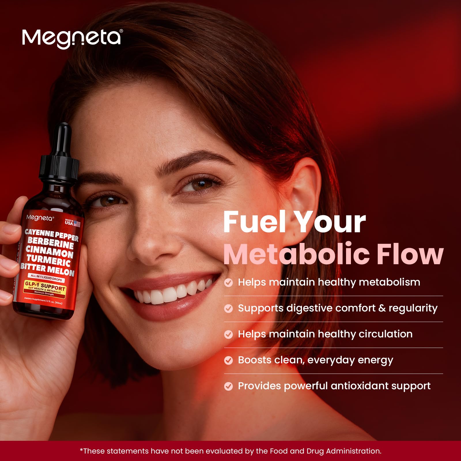 MEGNETA absorción rápida: gotas sublinguales para una absorción eficiente.