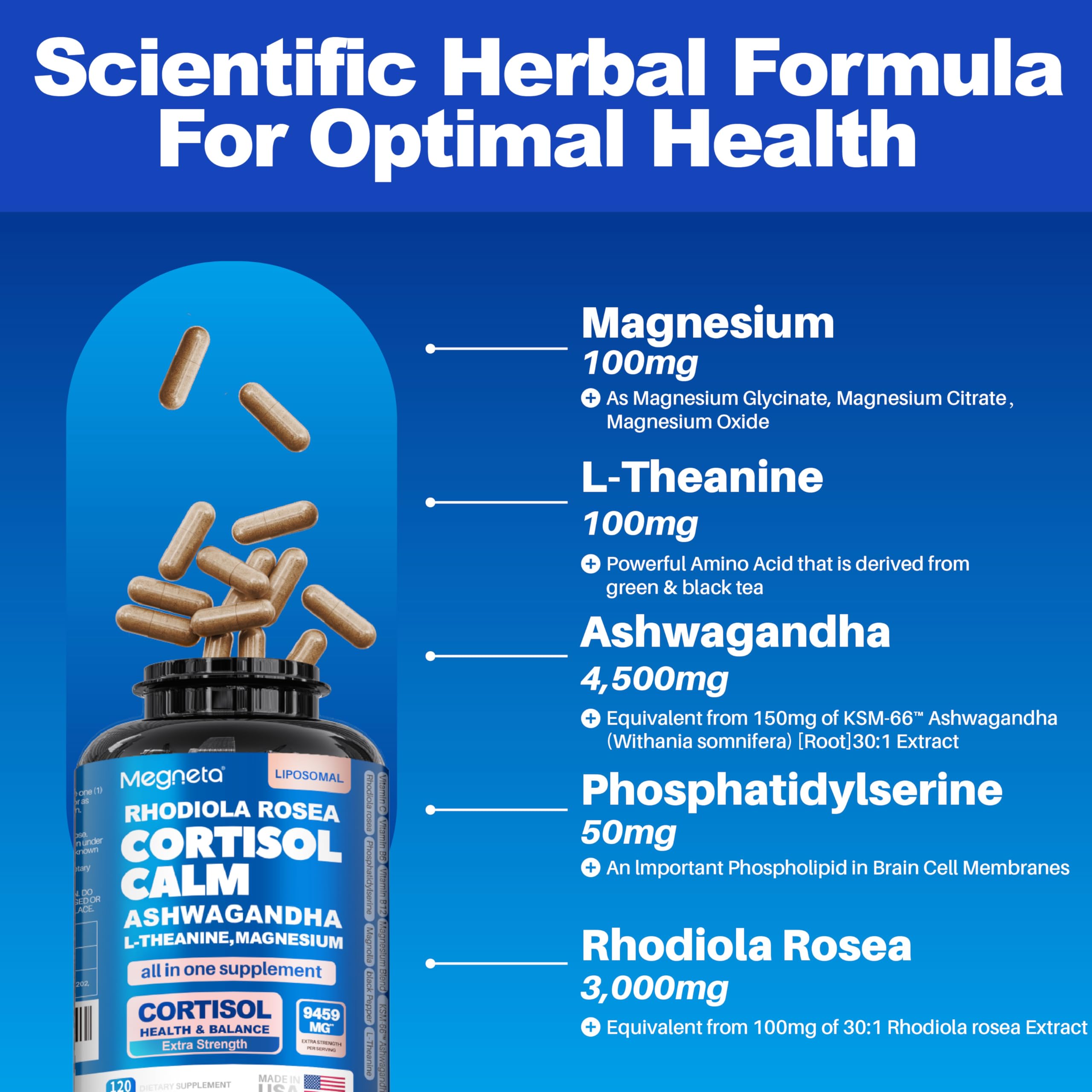 Megneta Apoyo sueño natural en cápsulas para dormir mejor sin somnolencia.