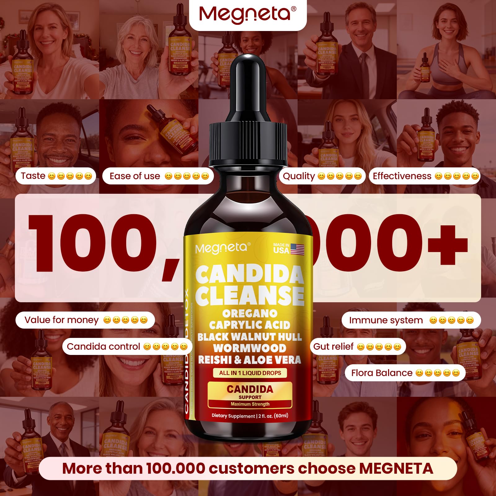 MEGNETA Candida Cleanse: probiótico LactoSpore para defensa de la microbiota