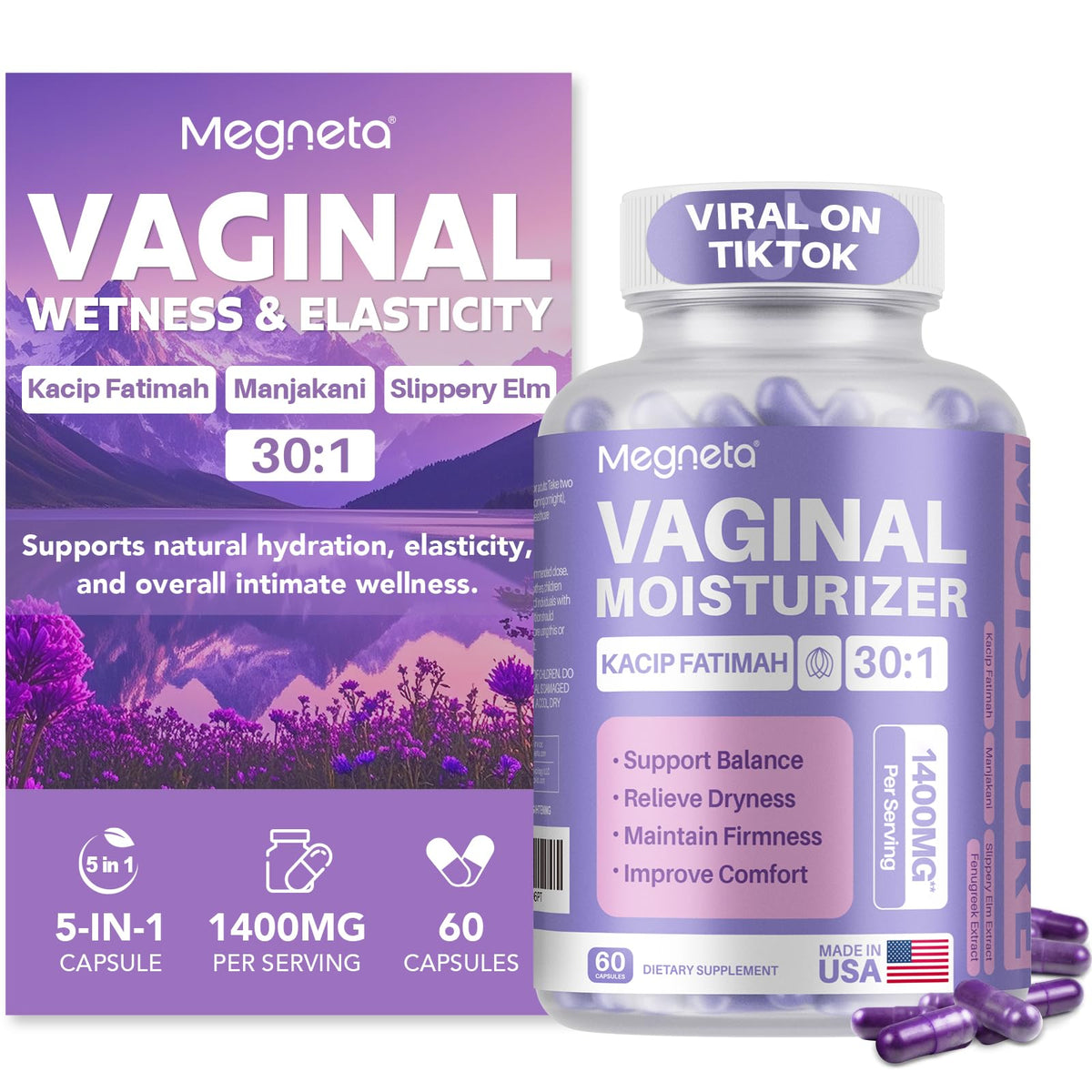 MEGNETA cápsulas hidratantes vaginales para mayor comodidad diaria.