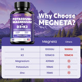 MEGNETA magnesio en cápsulas para relajación muscular y bienestar.