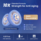 MEGNETA NAD liposomal etiqueta que destaca resveratrol y curcuminoides