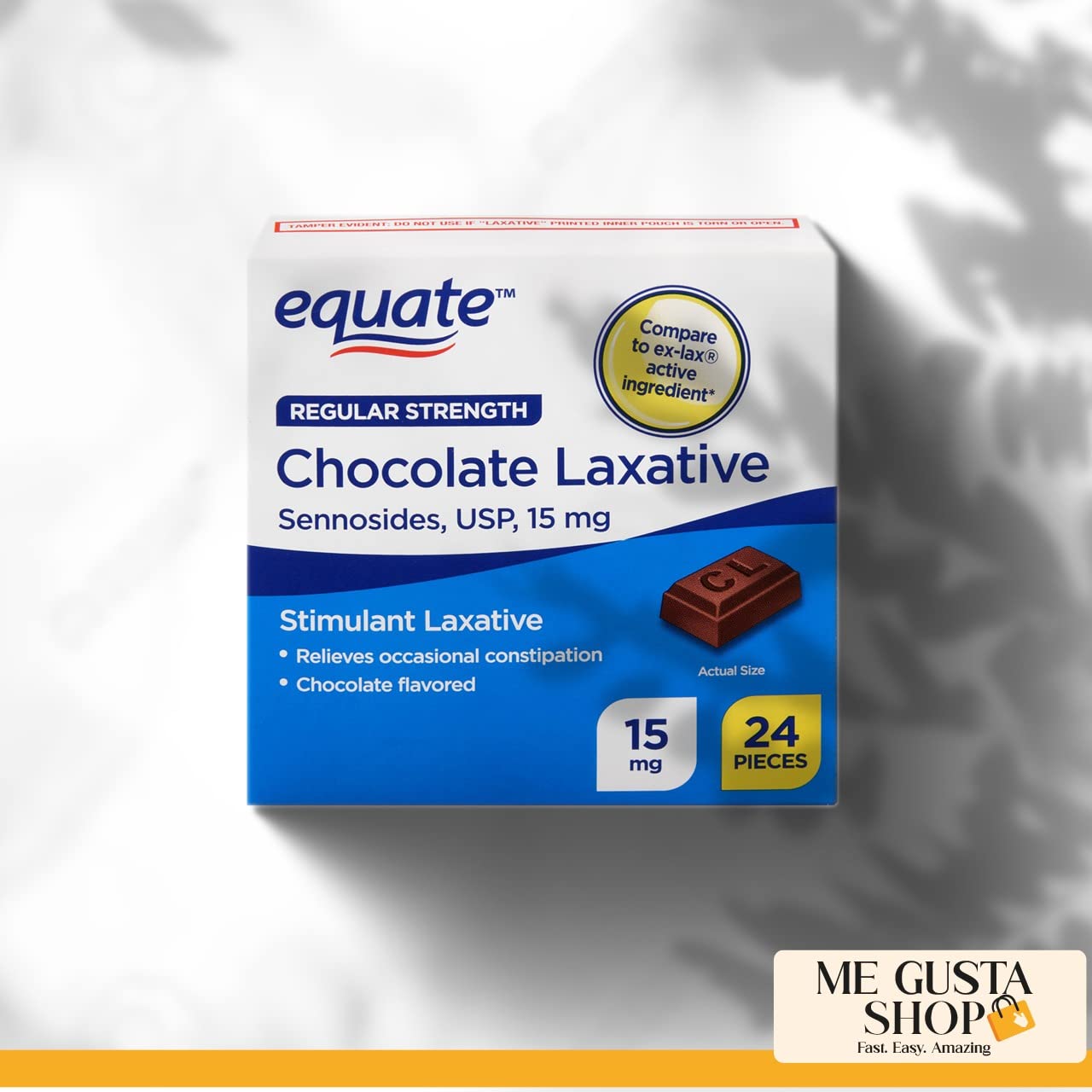 ME GUSTA SHOP Empaque abierto muestra tabletas sabor chocolate listas para consumir cuando lo necesites.