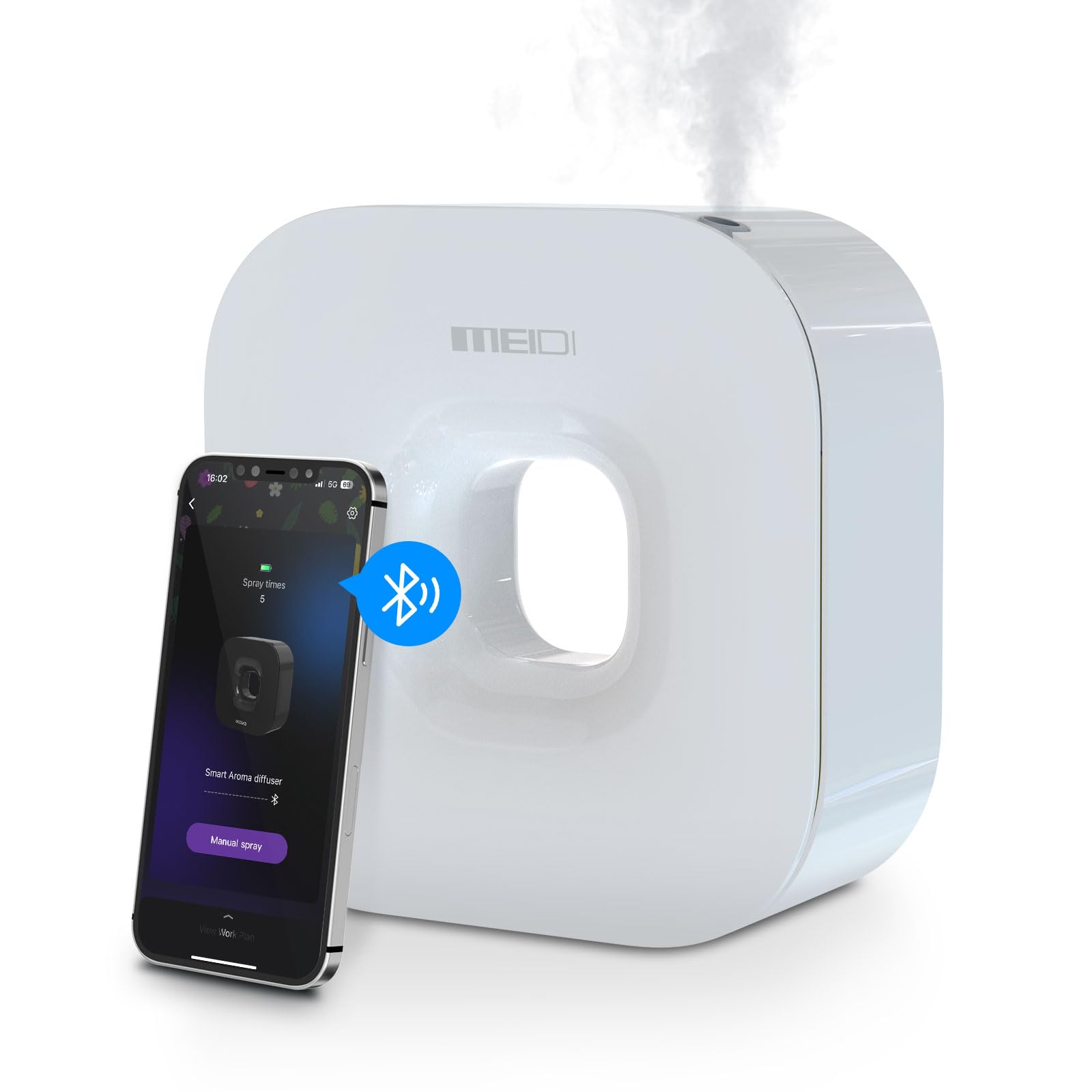 MEIDI difusor sin agua con control por app para aromas personalizables.