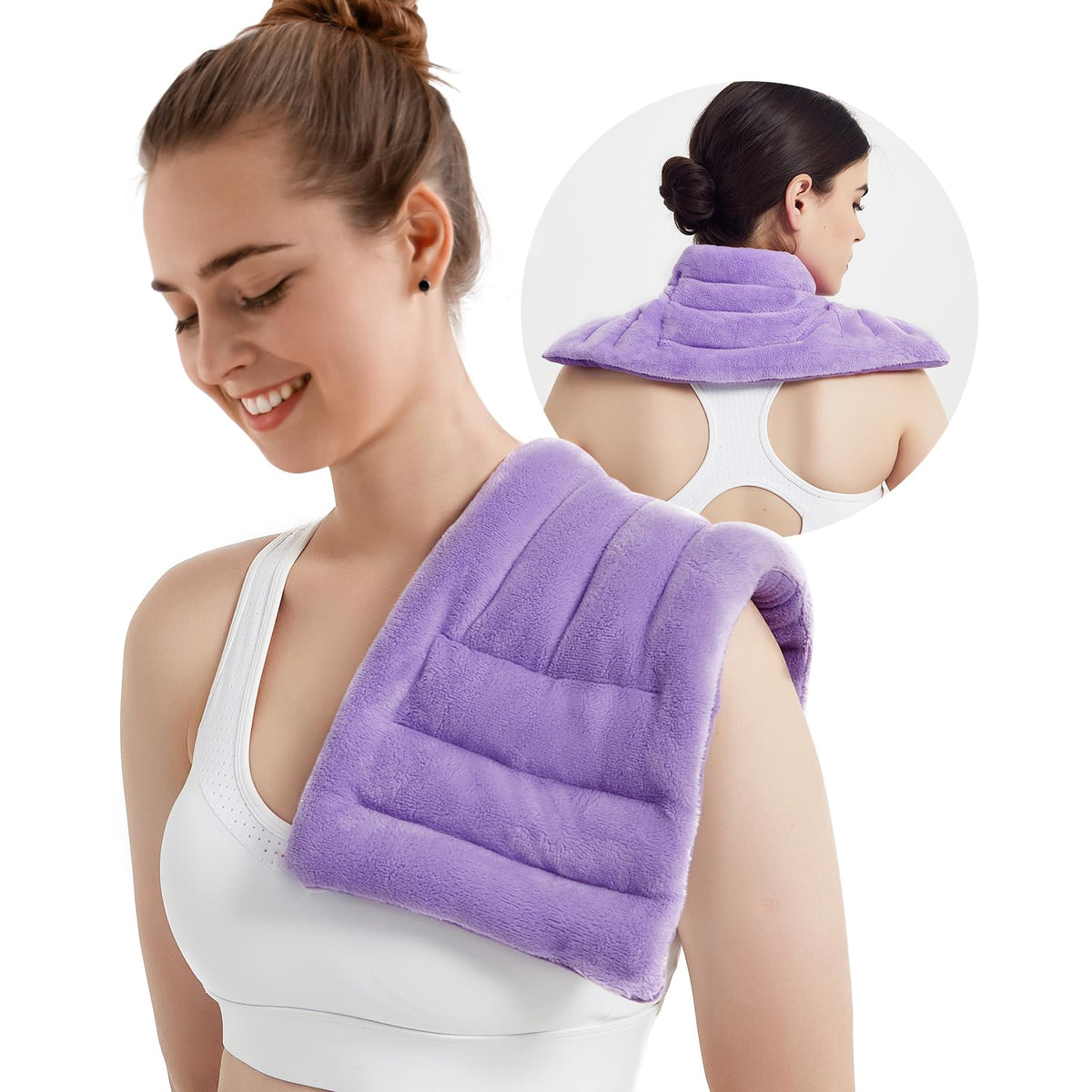 MEISENHOME almohadilla caliente para cuello y hombros, calor profundo para relajación.