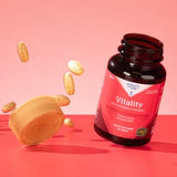 Melaleuca tabletas multivitamínicas en primer plano, antioxidantes para bienestar diario